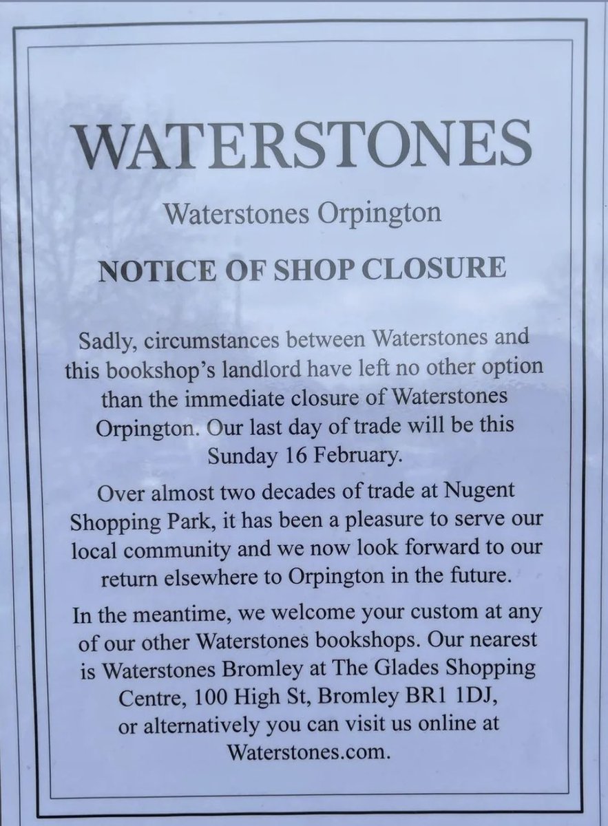 Boon's Bookcase ๐ (@julieboon) on Twitter photo Gutted that <a href="/Waterstones/">Waterstones</a> in Orpington has closed today ๐ข went to many an author book signing there and used to buy my cloth bound classics every Christmas at that branch ๐ข Gutted that <a href="/Waterstones/">Waterstones</a> in Orpington has closed today ๐ข went to many an author book signing there and used to buy my cloth bound classics every Christmas at that branch ๐ข