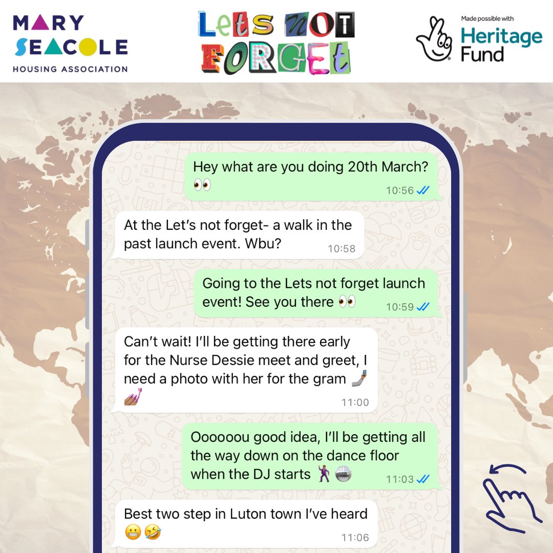 MarySeacoleHA's tweet image. WYD 20th March?👀
Come down to our BRAND NEW project launch "Let's Not Forget: A Walk In The Past"
📅 Date: 20th March, 5pm. 📍 Location: The Hat Factory Luton

eventbrite.co.uk/e/lets-not-for…

#LetsNotForget #HeritageProject #DallowRoad #Rothesay #LocalHistory #Community