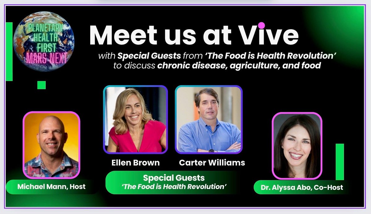 jcarterwil's tweet image. If you are at @theviveevent wondering what about the impact of Food is Medicine is on Healthcare, Ellen Brown @erinwmartin, and I are here to help answer any of your questions.  DM me or book 15 mins.

calendly.com/carterwilliams…

#ViVE2025 #HealthcareTransformation
