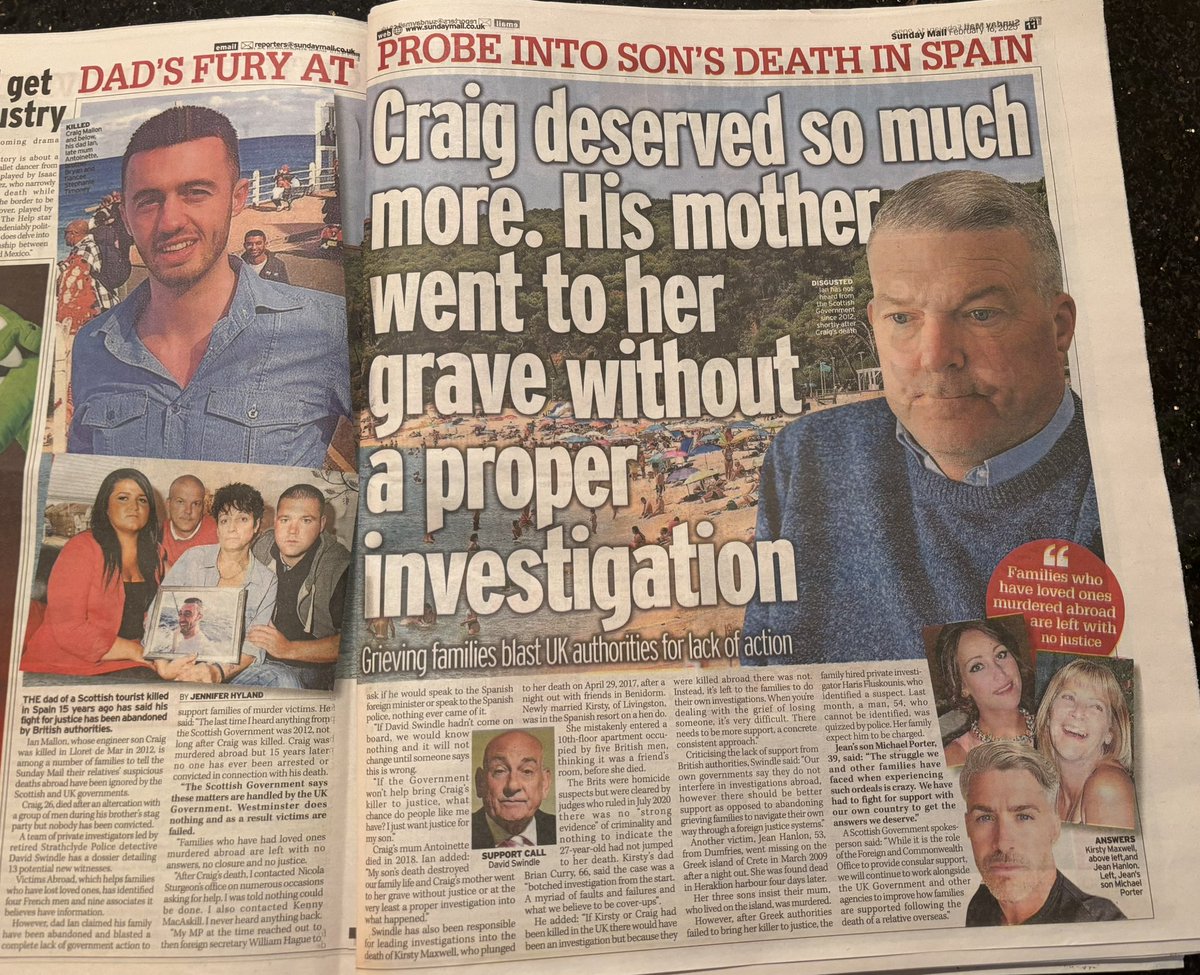 David Swindle (@crimeexpertise) on Twitter photo The Sunday Mail Opinion column & <a href="/Jenniferhyland7/">Jennifer Hyland</a> feature says it all - families of #Scottish #victims like <a href="/CRAIGMURDERHELP/">CRAIG MALLON MURDER</a> <a href="/kirstydeathhelp/">KIRSTYMAXWELL</a> <a href="/ForJeanhanlon/">Justice For Jean</a> & many others deserve better support - <a href="/scotgov/">Scottish Government</a> <a href="/FCDOGovUK/">Foreign, Commonwealth & Development Office</a> <a href="/DavidLammy/">David Lammy</a> please do the right thing dailyrecord.co.uk/news/dad-scot-… The Sunday Mail Opinion column & <a href="/Jenniferhyland7/">Jennifer Hyland</a> feature says it all - families of #Scottish #victims like <a href="/CRAIGMURDERHELP/">CRAIG MALLON MURDER</a> <a href="/kirstydeathhelp/">KIRSTYMAXWELL</a> <a href="/ForJeanhanlon/">Justice For Jean</a> & many others deserve better support - <a href="/scotgov/">Scottish Government</a> <a href="/FCDOGovUK/">Foreign, Commonwealth & Development Office</a> <a href="/DavidLammy/">David Lammy</a> please do the right thing dailyrecord.co.uk/news/dad-scot-…