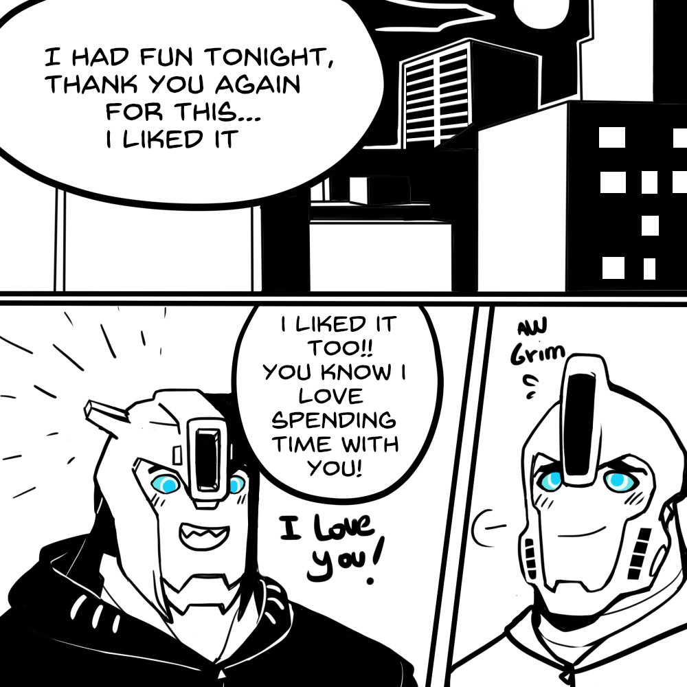 agua_con_hielo's tweet photo. Old comic- university AU #grimbee https://t.co/d8BotRLTRz