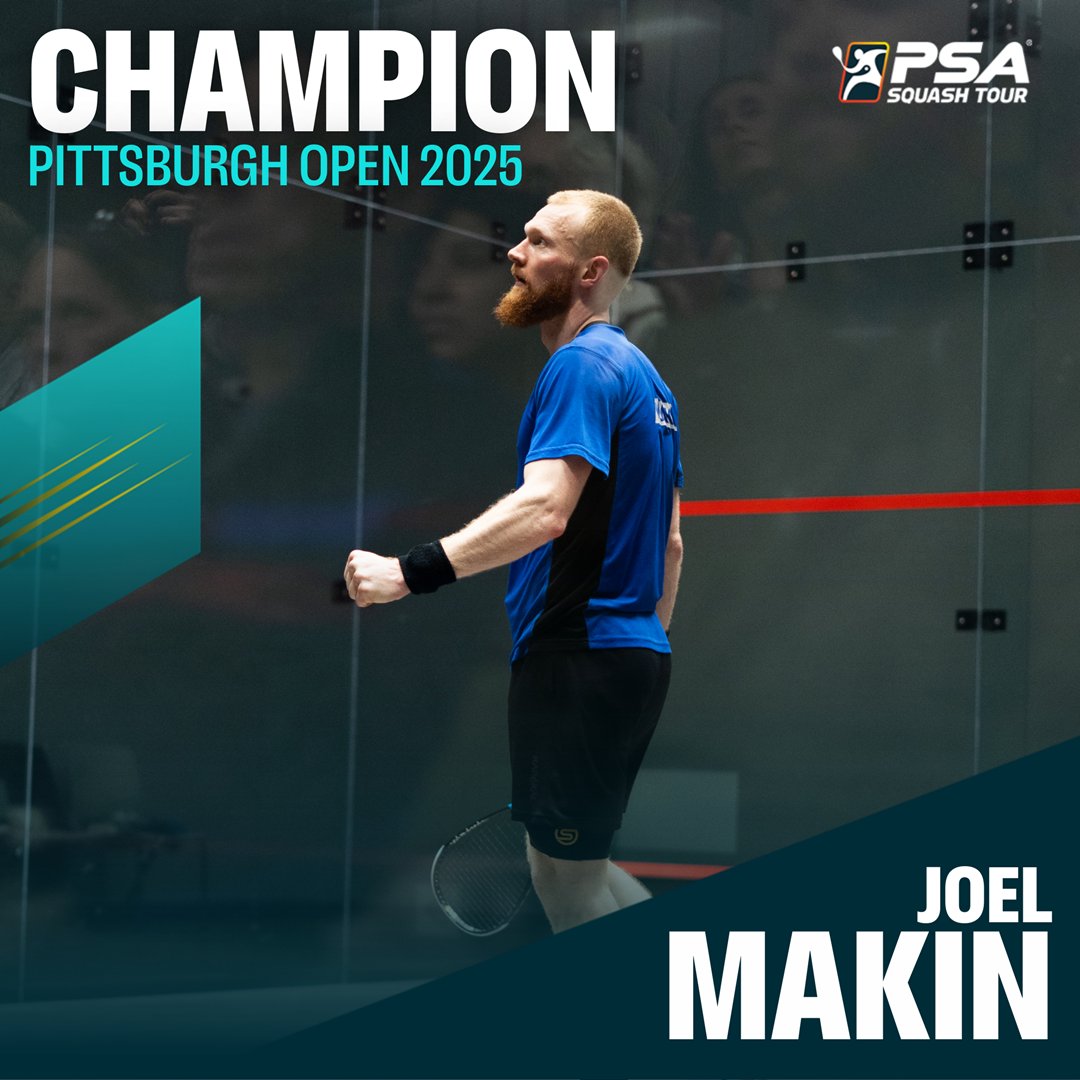 🙌<a href="/JoelMakin/">Joel Makin</a> claims the title after a brilliant 75-minute final! 🏆

Result: Pittsburgh Open 2025 Final 🏆

🏴󠁧󠁢󠁷󠁬󠁳󠁿 [2] Joel Makin beats [5] Youssef Ibrahim 🇪🇬
3-1: 9-11, 11-8, 11-9, 11-7 (75m)

📝 Report: tinyurl.com/yzybyppj

#PittsburghOpen