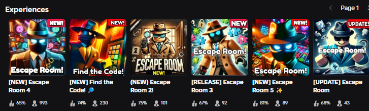 we make cool roblox escape rooms that you can play with your friends and see who's smarter (they are fun i promise)