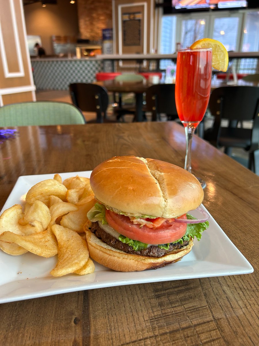 Get ready to up your flavor game! ESPN Bet's Burger of the Month has roasted red pepper, provolone cheese, and an avocado spread. It's complimented with Cherry Bomb Affection - a sparkling high with Wycliff Sparkling Wine, cherry juice, and a dash of Pineapple Juice.  #ESPNBET