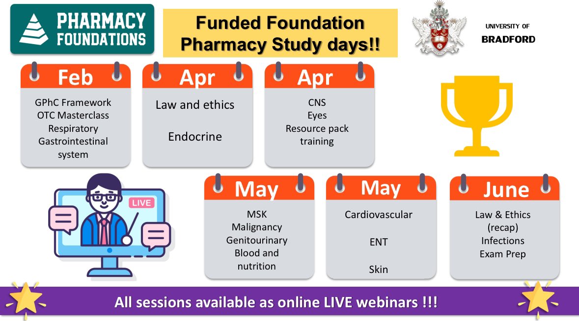 Honoured to be going into our 6th year of providing foundation training support to <a href="/UniofBradford/">University of Bradford</a> <a href="/UoBPaMS/">UoBPharmMedSci</a> MPharm Alumni!

Get in touch if your trainees require Gphc  registration Assessment Support 📩

<a href="/jon_silcock/">Jon Silcock</a> <a href="/Katy_S_Ellis/">Katy Ellis</a> <a href="/M_Imran91/">Mohammed Imran</a> <a href="/atifsaddiq04/">Atif</a>