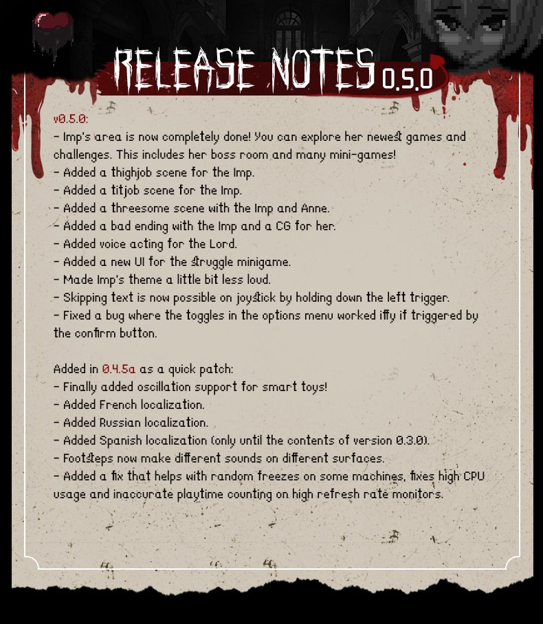 Here are the release notes of the 0.5.0 update of Cycle of Corruption! Release is soon coming.