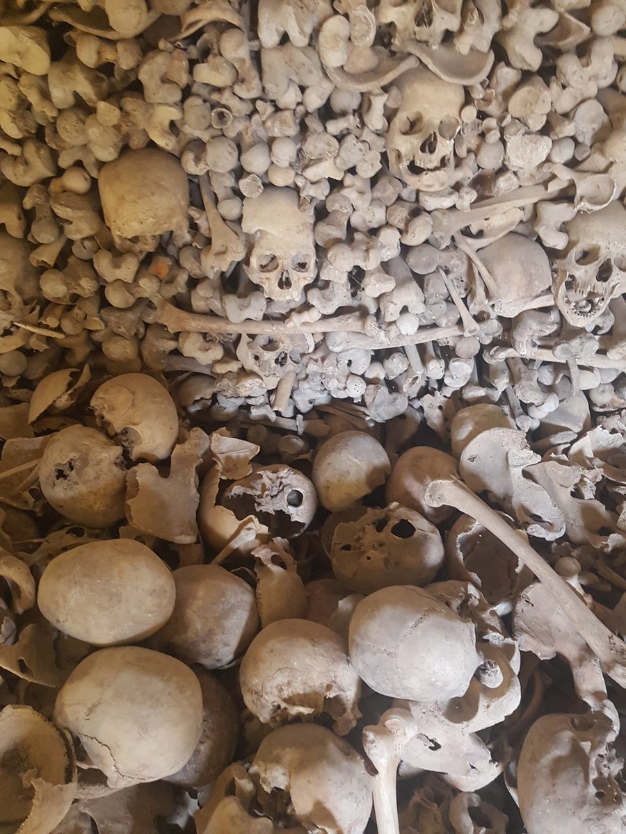 Una "monda" es el traslado de huesos antiguos al osario para dejar sitio a los nuevos. Lo que viene siendo solucionar a paletadas el "overbooking". La costumbre de enterrarse en las iglesias es lo que tenía. Y la de morirse, también. 

En la imagen, el osario de Wamba