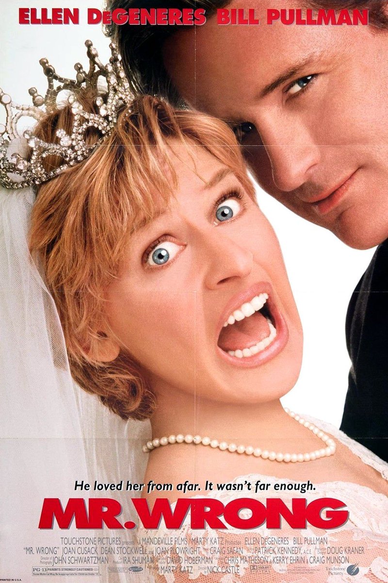 NostalgiaArea's tweet photo. Celebrate a throwback to the '90s with "Mr. Wrong," which hit theaters on February 16, 1996! This rom-com classic starring Ellen DeGeneres and Bill Pullman is a must-watch for fans of quirky love stories. Have you seen it? 🤔🎬 #90sMovies #RomCom #MrWrongRelease #FilmFlashback https://t.co/EaB4q3sgYX