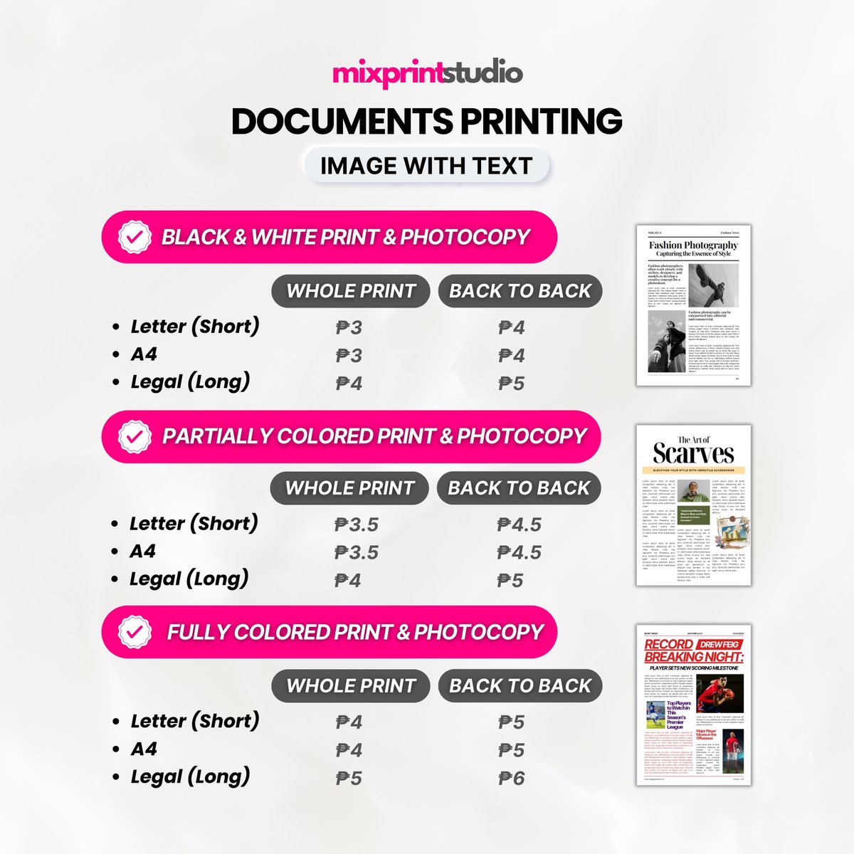MixprintStudio's tweet image. Mix Print Studio – PRINT | SCAN | XEROX – Open 24/7! ✨

📷 Student-budget friendly rates
📷 Fast &amp;amp; reliable
📷 Home-based, open 24/7!
📷 Bulk orders? Special requests? We got u! ❤️

Location: Area C, Dasmariñas Cavite

- DM us for orders and inquiries!