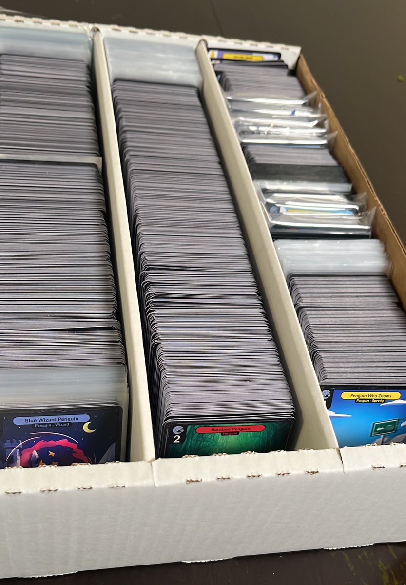 Lucky5Micah's tweet photo. Alright fellow Vibes enjoyers, I have a challenge for yall, and I’m willing to provide a 25000 $pengu bounty.

The best 5 vibes decks (1 per color, mainly yellow, purple, blue, etc) composed entirely of commons and uncommons will get 5000 pengu apiece. Please post the deck code and your Abstract address. I will try these out probably later today on my Dummy Thicc ranked account and will stream it on Abstract, and if your deck gets me a win, you win!

I’ve had a blast opening up physical booster boxes, but it has left me with a ton of common and uncommon cards, and I want to find the best way to use these cards to grow the game. So I’m going to mass assemble the best created decks to hand out at game stores or at the @StarCityGames conference in May.

Please like and retweet this to help spread the word to fellow vibes fans!