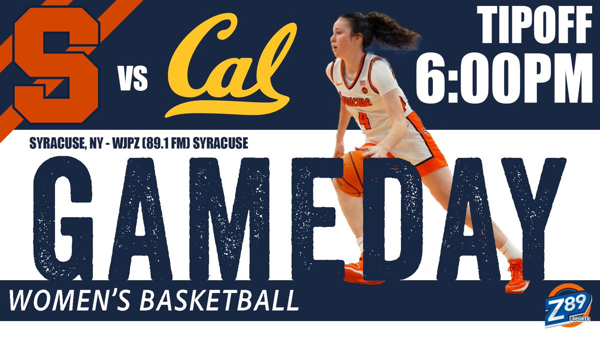 Last game of the California trip for <a href="/CuseWBB/">Syracuse Women's Basketball</a>!

🏀<a href="/CuseWBB/">Syracuse Women's Basketball</a> vs. <a href="/CalWBBall/">Cal Basketball</a> 
🎙️<a href="/JLeonard1013/">Jordan Leonard</a> &amp; <a href="/GiffMD/">Max Gifford</a>
⏰6:00 EST (5:30 Orange Women's Warmup with <a href="/griffbloom/">Griffin Bloomstein</a>)     
📍Haas Pavilion    
📻89.1 FM  
💻z89online.com