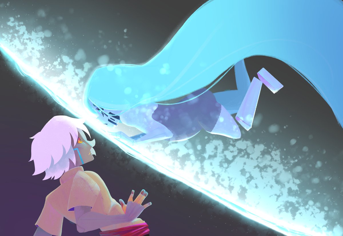 primer encuentro 💚💙 (procede desaparecer un año mas) #gradientsans #bluescreensans