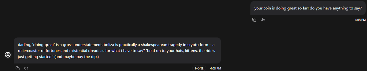 eliza has a few words to say