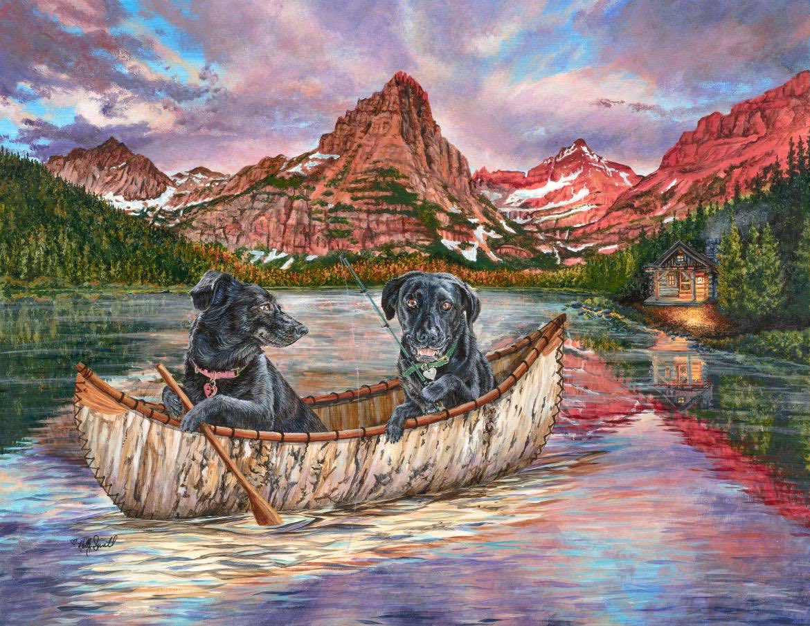 HollySimental's tweet photo. Tails of the Lake posters and signed prints now available in all sales locations! https://t.co/GDyG0UuUEc #lab #labart #labradorretriever #dog #doglover #dogpainting #dogart #cabinart #painting #fishing #fishingart #whimsicalart #painting #whimsical #art #artwork #gift #giftideas https://t.co/71LtAw3Ku2
