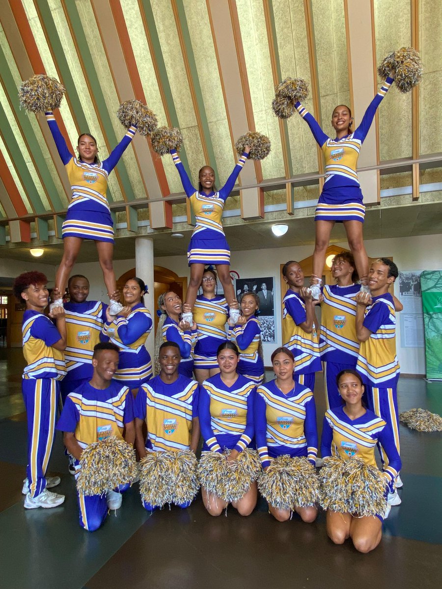 uwccheer's tweet photo. From launch to performing at the first game of the varsity shield season, your favourite cheerleaders are back and better than ever 💙💛 #WeAreCaracals #uwccheer #uwcsport https://t.co/RGLoSjQwFl