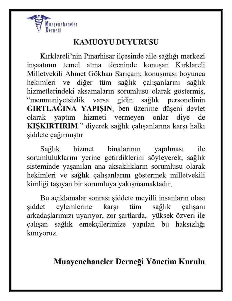 KAMUOYUNA DUYURULUR!
#SagliktaŞiddeteHayır
<a href="/saglikbakanligi/">T.C. Sağlık Bakanlığı</a>