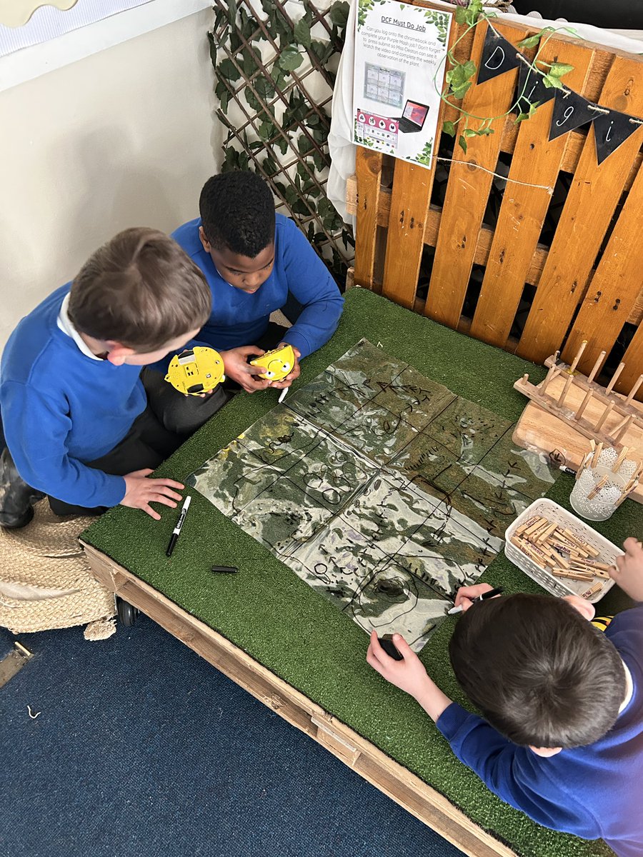 We have been working hard in the DigiDen to draw our own maps and code the Beebots to explore 🗺️ <a href="/MaendyPrimary/">Maendy Primary</a>