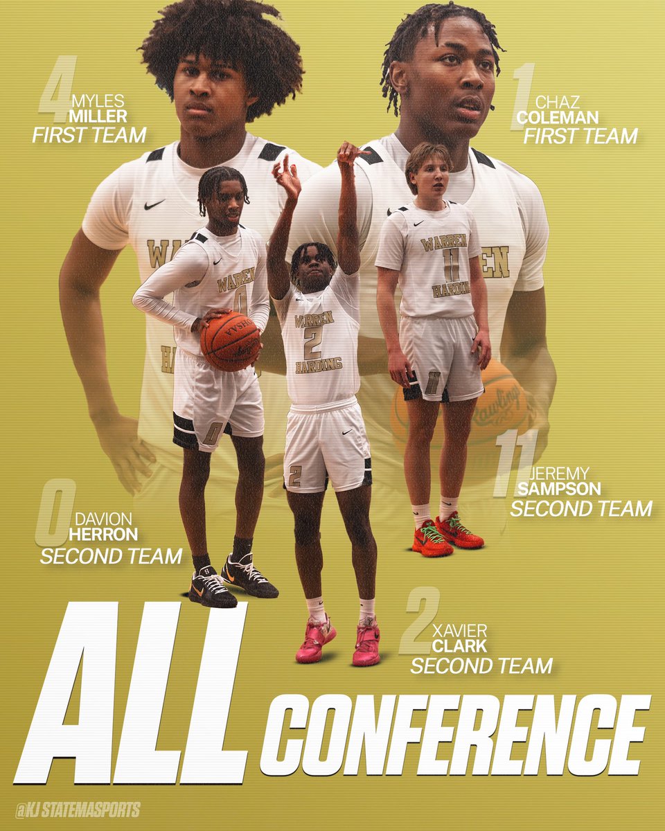 WghBasketball's tweet photo. Congratulations to Chaz Coleman, Myles Miller, Davion Herron, Jeremy Sampson, and Xavier Clark on being named All Conference Selections!! #CompetitorsOnly https://t.co/99pMT9Da2n