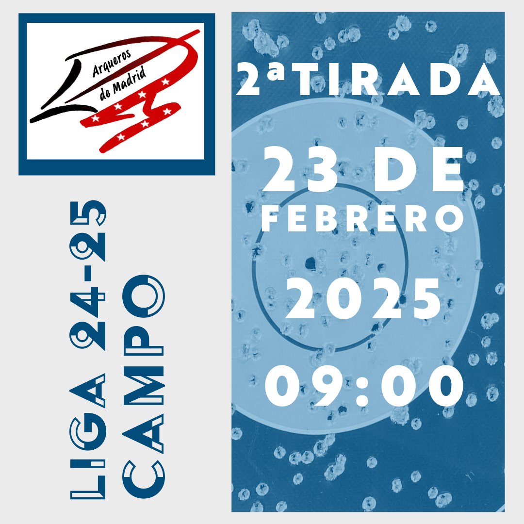 Abrimos las inscripciones para la 2ª Tirada de Liga de Campo que celebramos el próximo domingo, 23 de Febrero.Podéis inscribiros hasta el viernes anterior, día 21 a las 12:00 del mediodía, en este enlace: …querosdemadrid.playoffinformatica.com/actividad/121/…
arquerosdemadrid.net/app/flex/blog/…