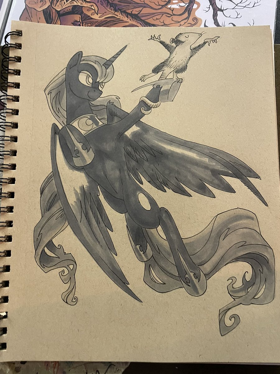 AndyPriceArt's tweet photo. Before, during, after- greyscale Luna and Tiberius at @RealPensacon #mlp #comics https://t.co/tP2uHjEUzh