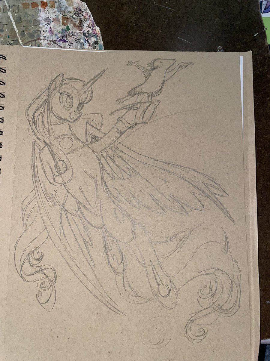 AndyPriceArt's tweet photo. Before, during, after- greyscale Luna and Tiberius at @RealPensacon #mlp #comics https://t.co/tP2uHjEUzh