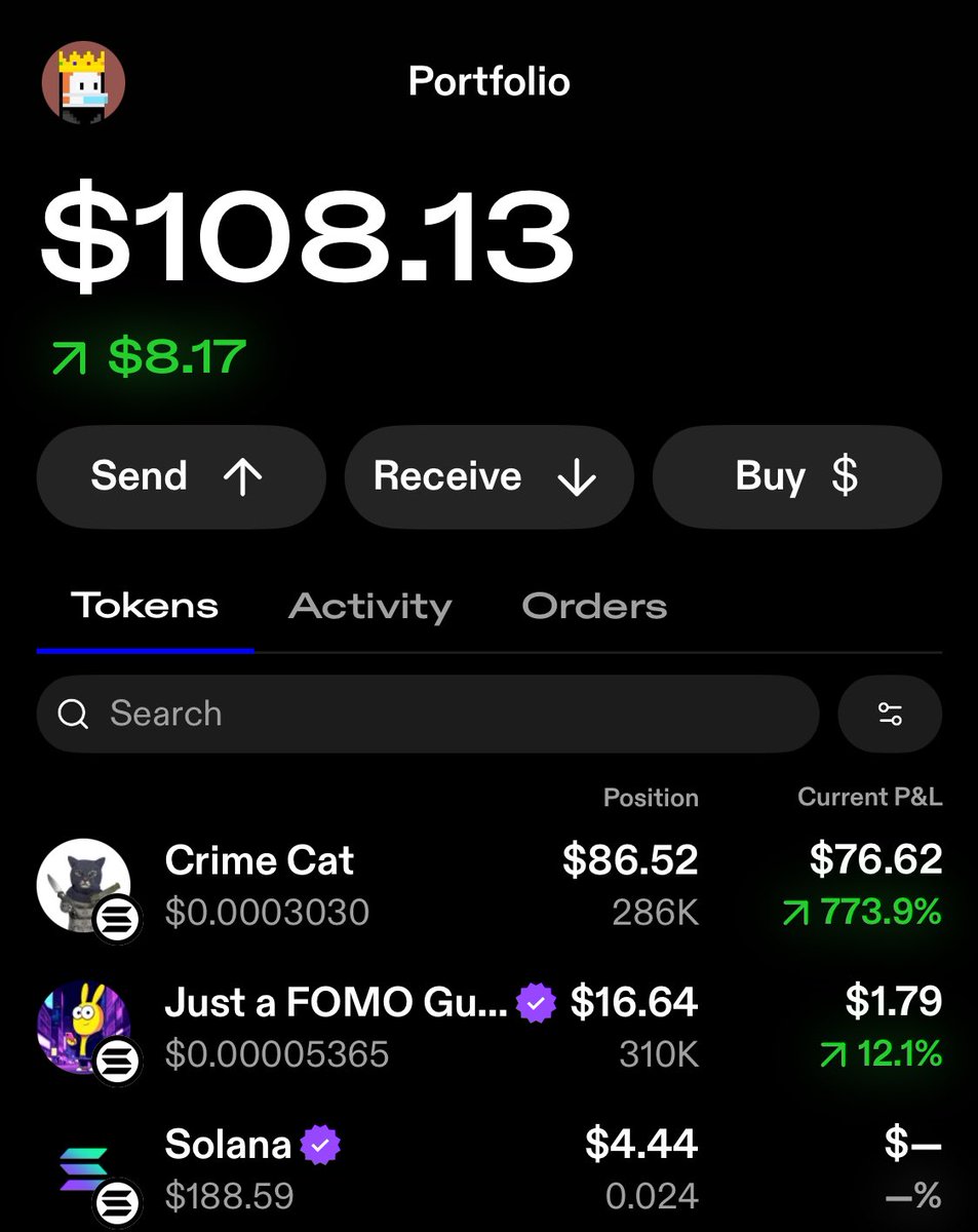 Sol_Joe1's tweet image. I’d say that’s off to a good start. Having less funds to play with makes you think about your plays a lot more 🧠 #Conviction