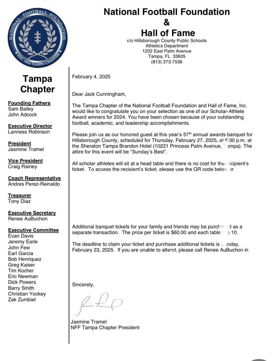 National Football Foundation &amp; Hall of Fame 2024 Scholar Athlete Awards - Feb. 27th 2025

<a href="/jcunningham_11/">Jack Cunningham</a> 
<a href="/JBOYS_FOOTBALL/">Jefferson Football</a>