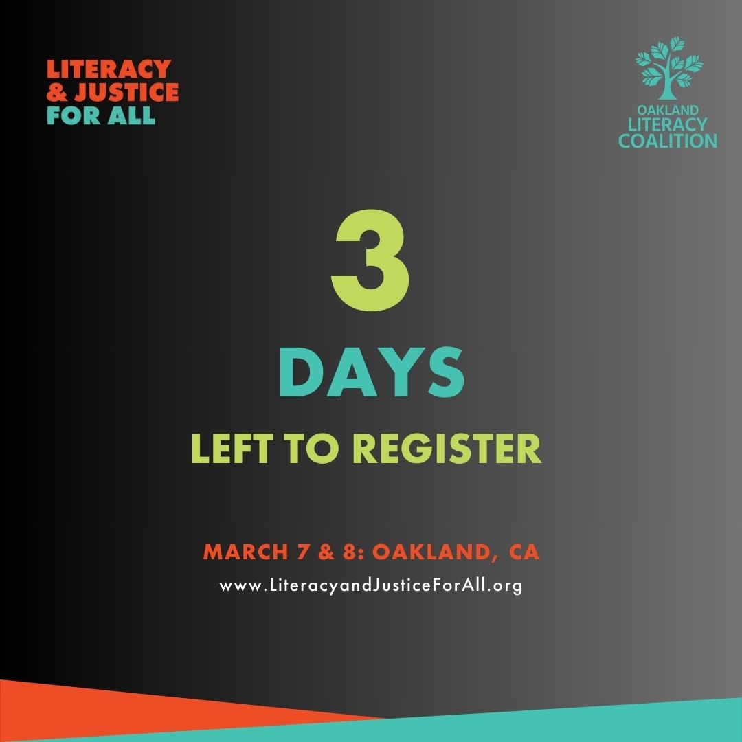 We're on IG & Bluesky - Oaklitcoalition (@oaklandreads) on Twitter photo ⚡️ 72 hours remaining! #LJ4All registration closes Wednesday. Don't miss our amazing keynotes with <a href="/SonjaCherryPaul/">I'm on IG, Threads, and Bluesky -@sonjacherrypaul</a>, Bettina Love, + live podcast recording with <a href="/literacypodcast/">Melissa & Lori Love Literacy Podcast</a>! ⚡️ 72 hours remaining! #LJ4All registration closes Wednesday. Don't miss our amazing keynotes with <a href="/SonjaCherryPaul/">I'm on IG, Threads, and Bluesky -@sonjacherrypaul</a>, Bettina Love, + live podcast recording with <a href="/literacypodcast/">Melissa & Lori Love Literacy Podcast</a>!