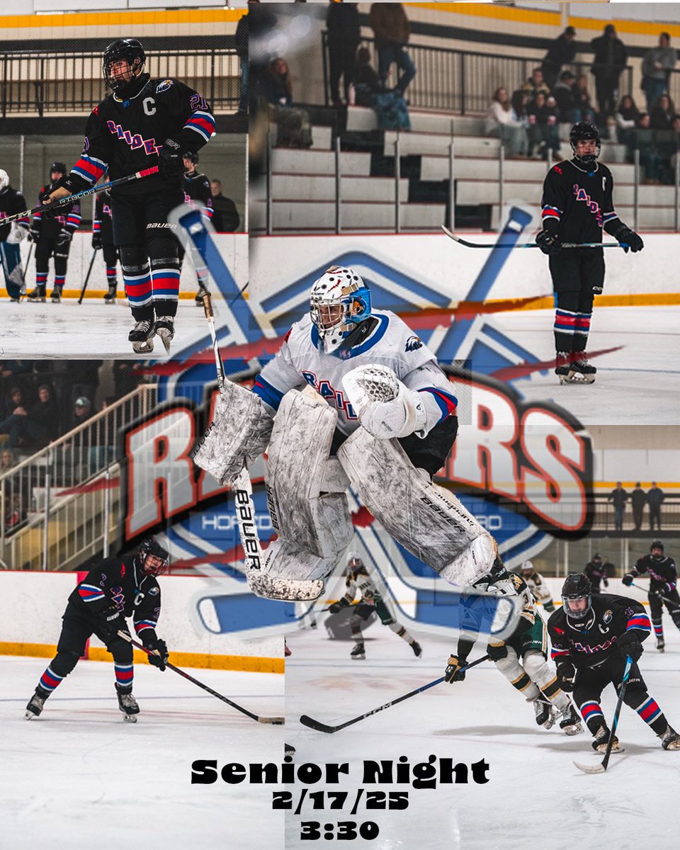 🚨Come out tomorrow to blackstone valley ice plex at 3:30 to celebrate our 5 seniors on there senior night 🚨

#21 Joe Butler 
#11 Aiden collins 
#15 David Fleming 
#3 Matt Lioce 
#1 Nathan Morin