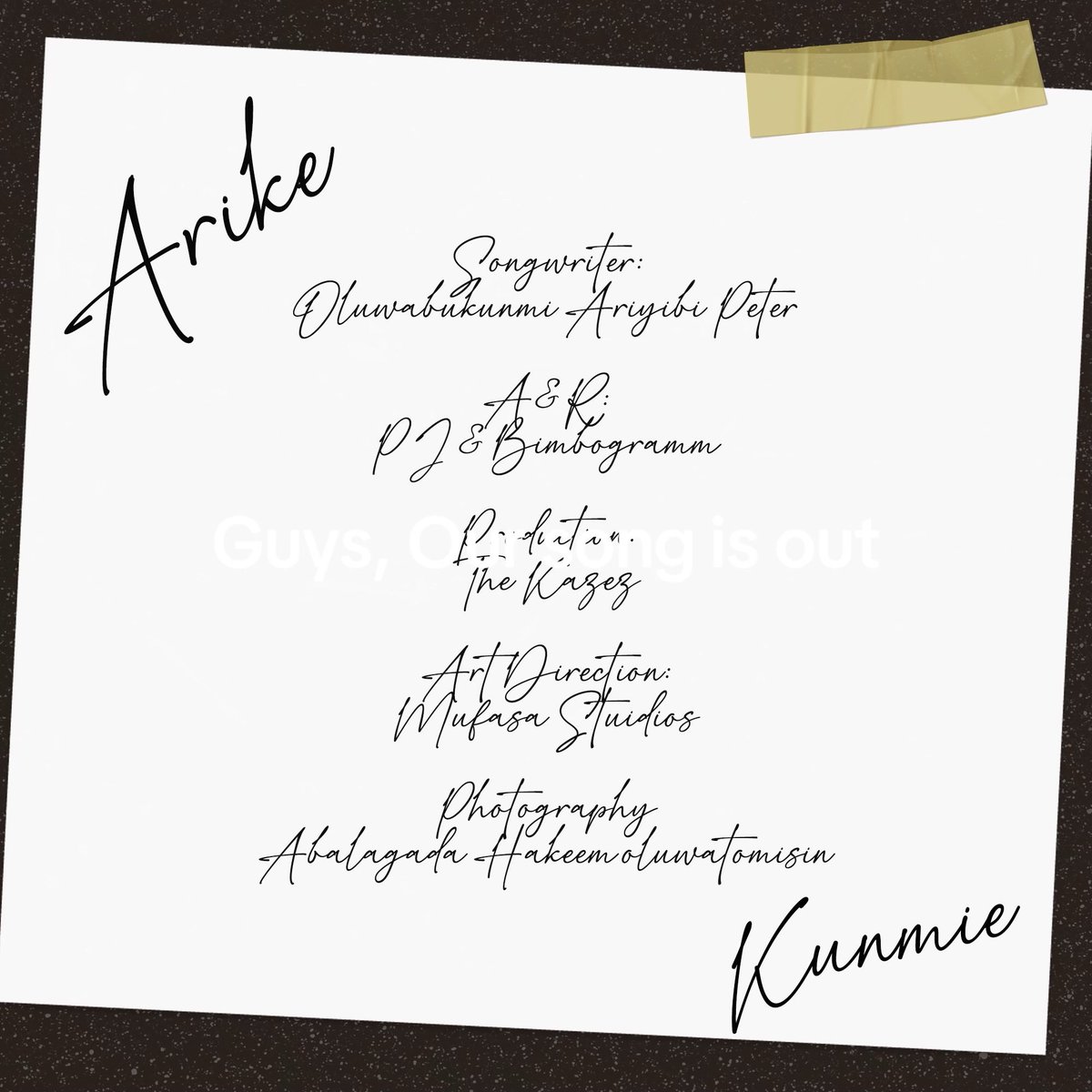 Kunmieofficial's tweet photo. Arike By Kunmie is officially released to the world, please do well to share my first ever song to your friends, family or a special one. 💔 https://t.co/umy2evj8SX