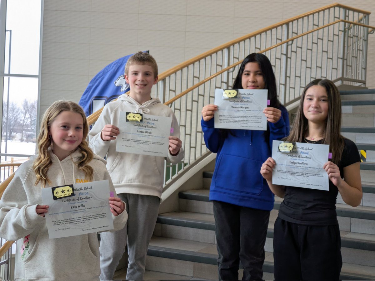 Some of our recent Positive Behavior Referral recipients! Great kids doing great things! #themiddlematters #PBIS