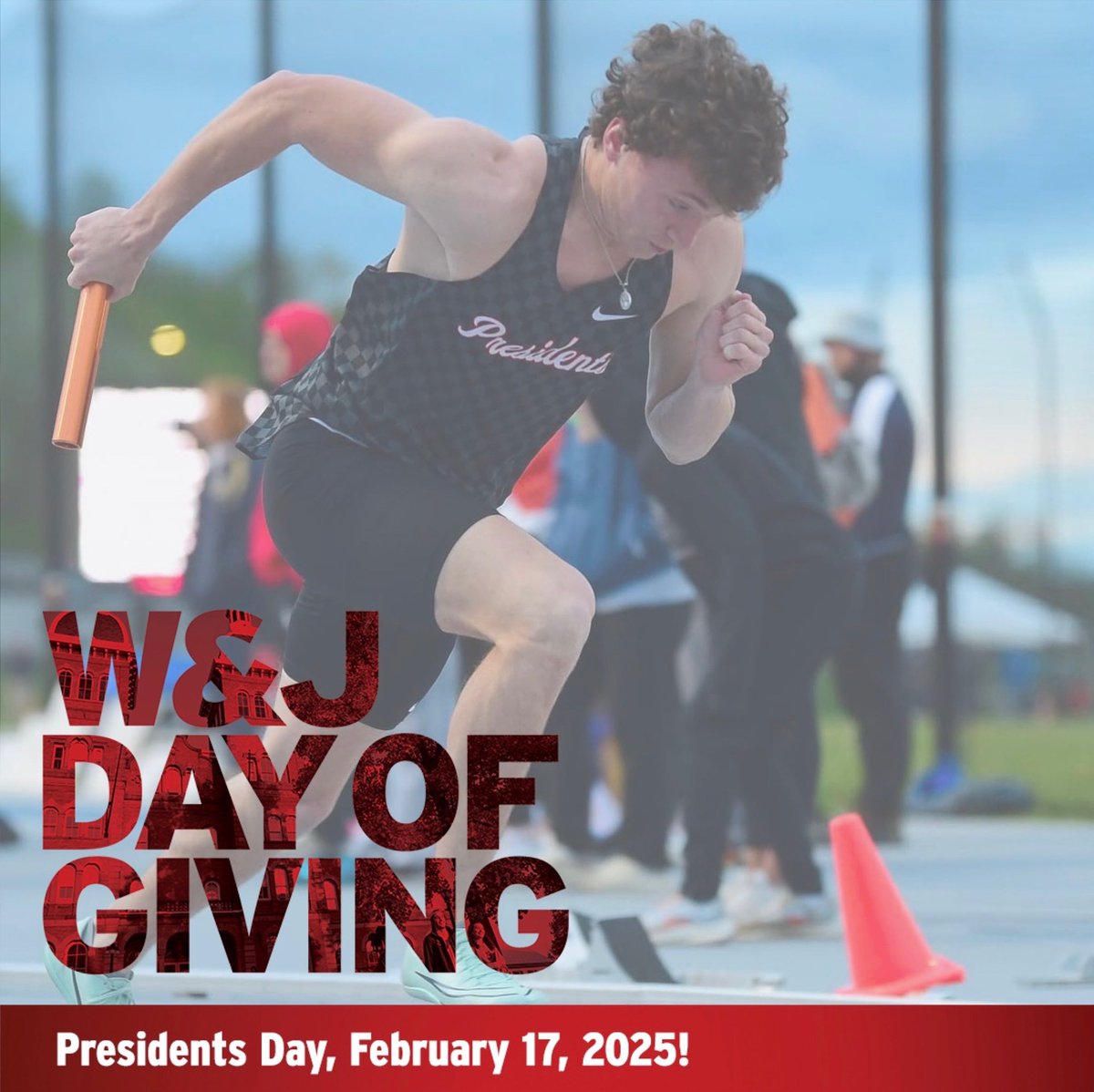 Tomorrow is the big day!

Mark your calendars for the 11th Annual W&amp;J Day of Giving, Presidents Day, Feb. 17! 

Bookmark jayconnected.com/WJDayOfGiving to make a gift to W&amp;J Cross Country and Track &amp; Field. 

Your support could help us earn $1,250 in bonus funds!
