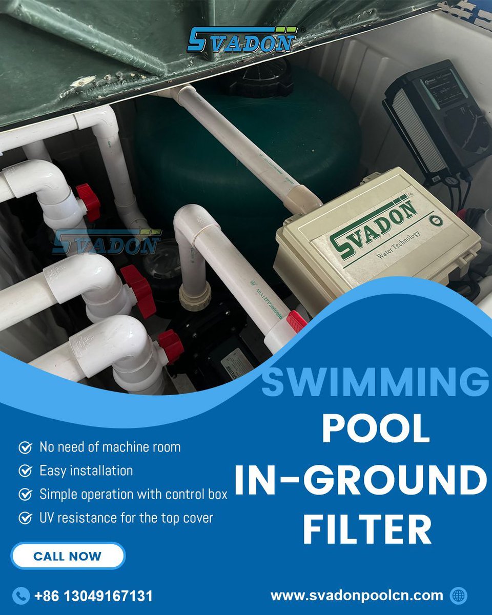 kevinLi69567386's tweet image. Svadon Pool In-ground Filter

① No need of machine room
② Easy installation
③ Simple operation with control box
④ UV resistance for the top cover 

#poolfilter #piscinafilter #ingroundfilterforpool #poolfiltrationsystem #svadon