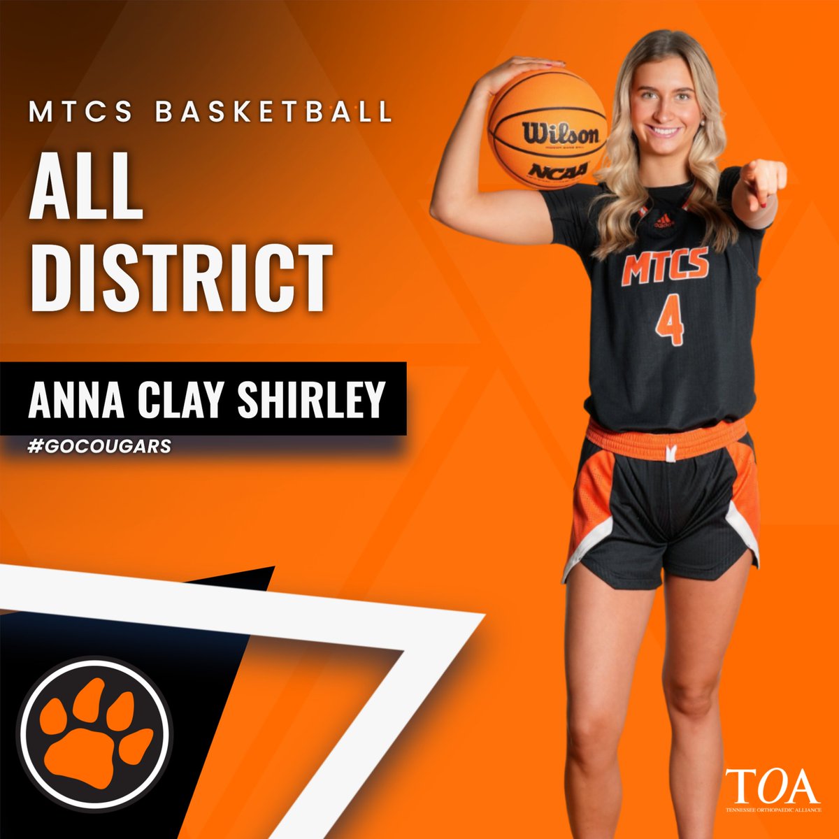 MTCS Athletics (@mtcsathletics) on Twitter photo Congrats to Anna Clay Shirley on making the District 3 All-District Basketball team!! <a href="/MTCSWBB/">MTCS Lady Cougar Basketball</a> #GoCougars Congrats to Anna Clay Shirley on making the District 3 All-District Basketball team!! <a href="/MTCSWBB/">MTCS Lady Cougar Basketball</a> #GoCougars