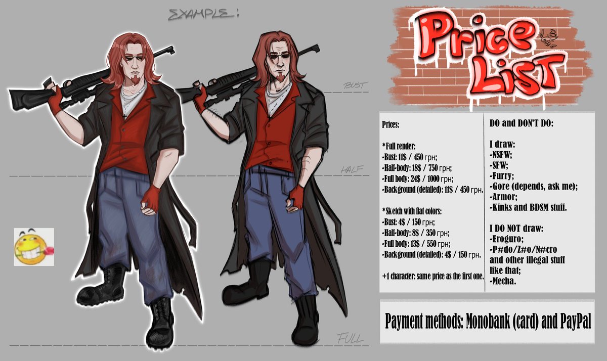 alexandergaxa's tweet image. as I&apos;ve promised—new price list! now (if you want) you can order a commission from me!
 (i take 50% of payment before the work is complete) :P 
(hashtags for attention to those postal fans, who wanted order from me something) 

#postaldude #postal1997
