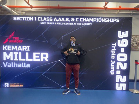 VMHS_Athletics_'s tweet image. Viking Nation Luca C is your 2025 Section champ in the Shot Put!!! Other notable wins Kemari Runner up in triple jump and Kaden Runner up in long jump! #sectionchamp