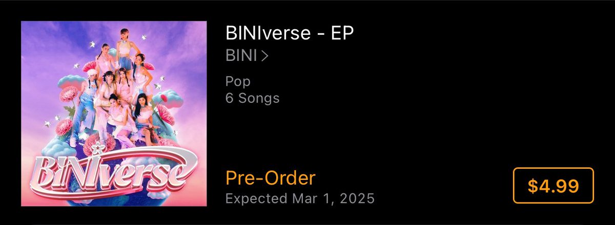 Hello US Blooms!

Let’s help BINI chart in US iTunes by pre-ordering ‘BINIverse-EP’

🔗: BINIverse - EP by BINI - music.apple.com/us/album/biniv…

#USBlooms #USB 
#BINI