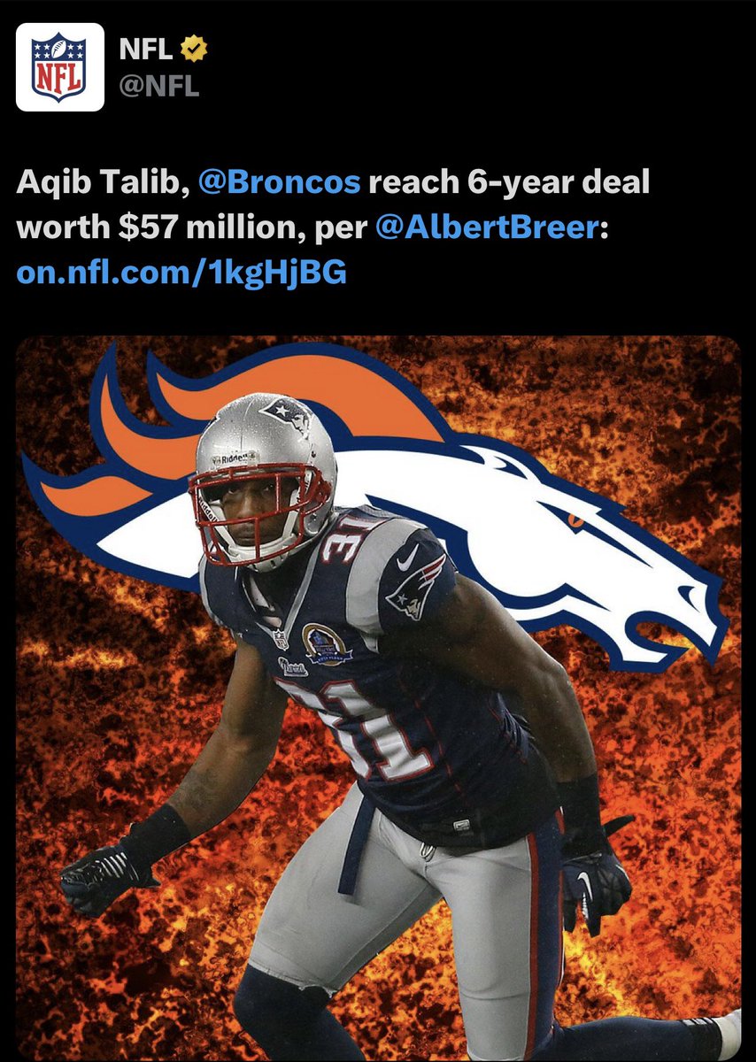 NixForSix's tweet photo. After the embarrassing SuperBowl loss , Denver stopped fucking around and signed 3 DAWGS to fix that defense 
Would love to see Denver make these kinda moves to help our OFFENSE this year https://t.co/HA3eYMeT1H