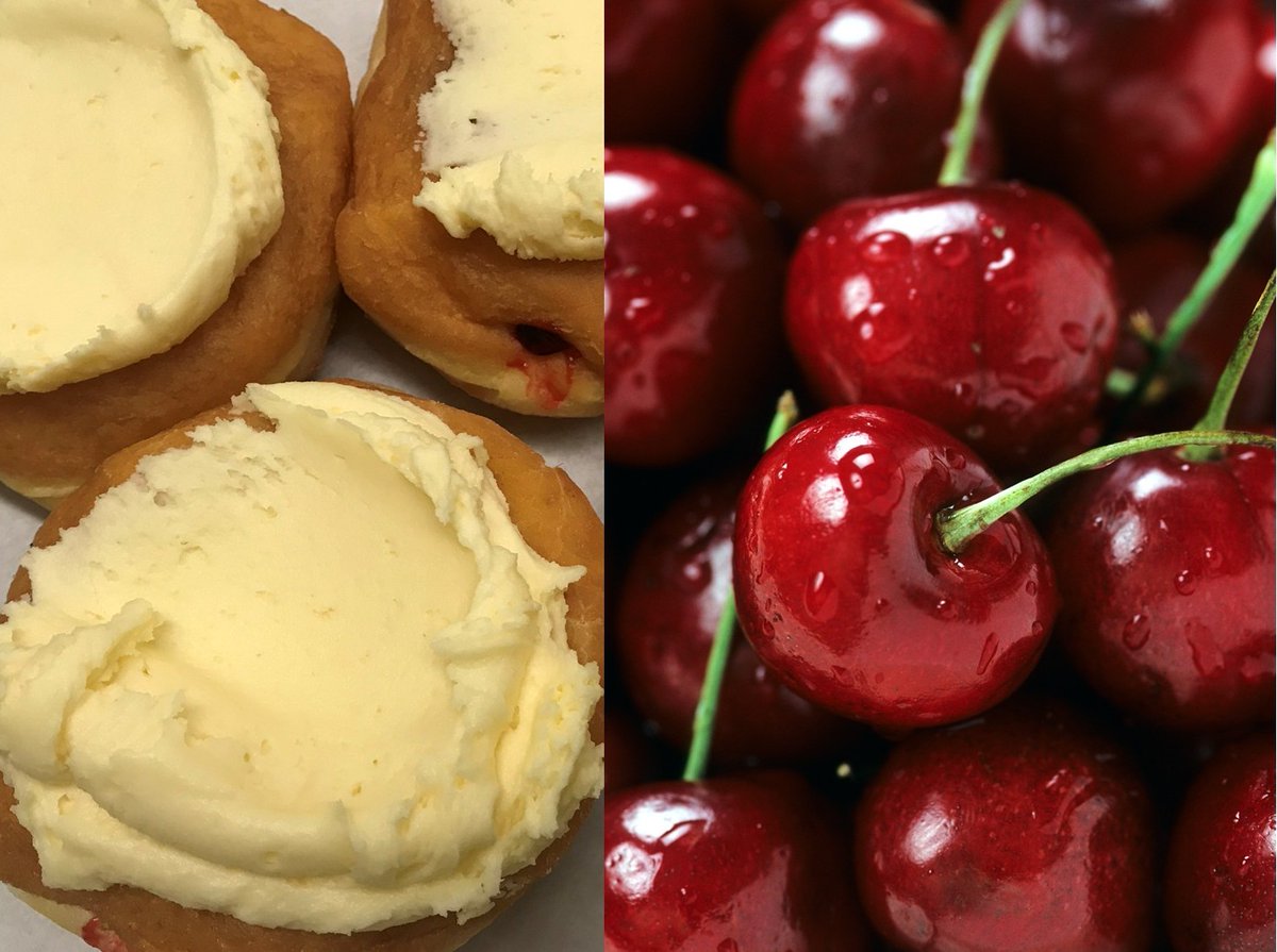 Our special this week is the Cherry Pie Donut. It’s cherry filling topped with homemade buttercream icing. It’s like having a piece of cherry pie topped with a scoop of ice cream. February is the only time we have cherry filling so be sure to stop in this week and pick some up.