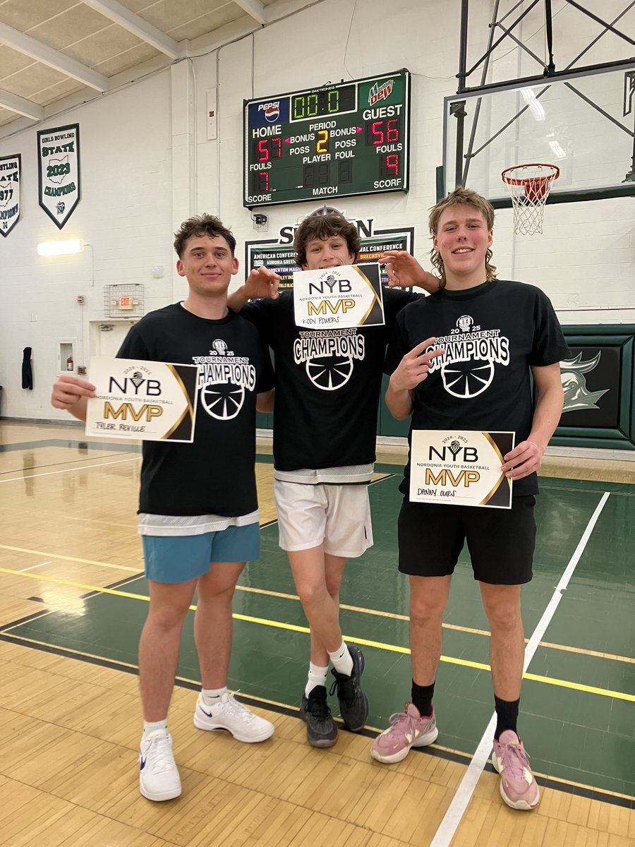Nordonia Youth Basketball 

10-12 Division 
Tournament 
CHAMPIONS
Team Lewicki/Powers/Newhouse
3rd Consecutive 
Tournament Champions

Tournament MVPs
Kody Powers
Tyler Reville
Danny Ours