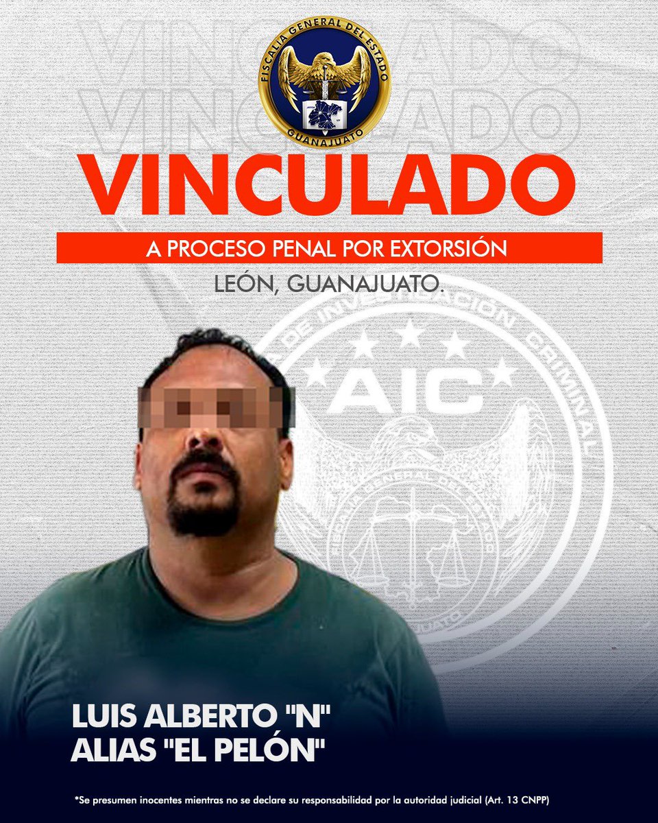 🚨 La Fiscalía de Guanajuato captura a extorsionador en León🚨

La Fiscalía General del Estado de Guanajuato ha logrado la captura de un presunto extorsionador conocido como “El Pelón”. Gracias a una denuncia ciudadana, la Unidad Especializada en Combate a la Extorsión, en