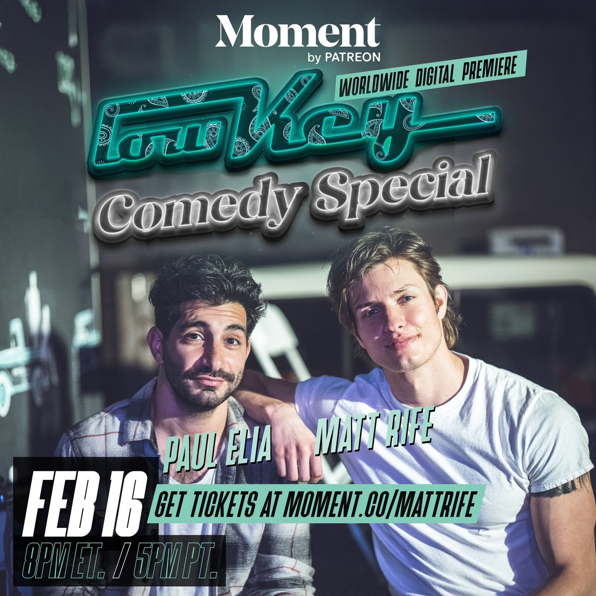TONIGHT at 8pm EST!  Watch from anywhere, online 🥰

Tickets to the online premiere at moment.co/mattrife