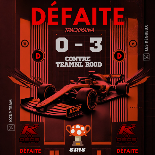 KCUPTeam's tweet photo. 🤕 Une lourde défaite face à la lineup Rood de la @teamnl 
On revient plus fort pour le match suivant ! 

@LesDegueux 

#trackmania #sms #schroommixedseries #KCUPxDEGS #KCUP https://t.co/0JG4GcJtDe