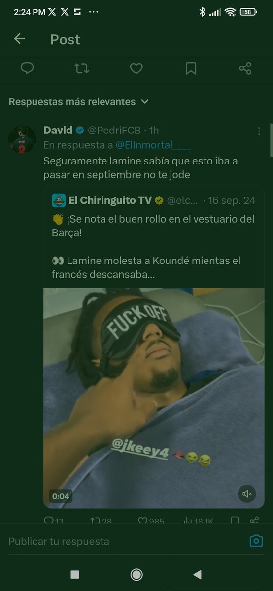 Alexis249m's tweet photo. @Joyce93njoy @ESnomanu Aja, necesitan inventarse historias para hablar del barca jajaja. Una vez mas. https://t.co/U0GMqNoKZq