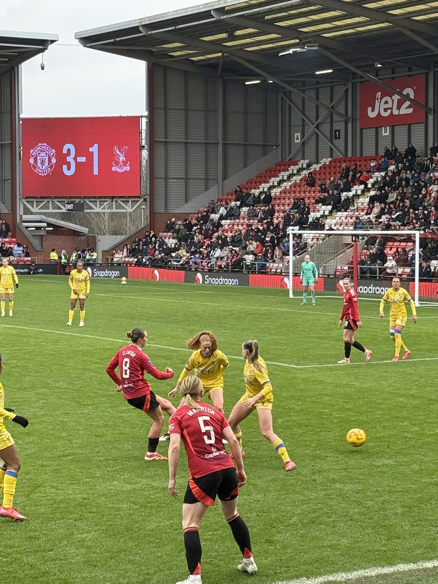 First experience of the #WSL today watching Man U v Palace - great to be so close to the action and hear the teams working together.