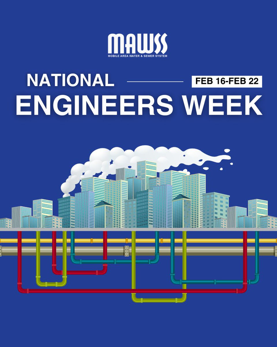 Happy National Engineers Week! This week, we celebrate the incredible engineers who keep our water flowing safely and sustainably! 

#EngineersWeek #WaterInnovation #waterquality #watermanagement #mawssofficial #KeepWaterWorking