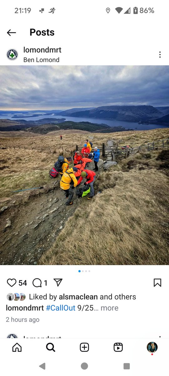 LomondMRT's tweet image. #CallOut 9/25
Today at 14:22, Lomond MRT were called to a walker who had sustained a lower leg injury on Ben Lomond.