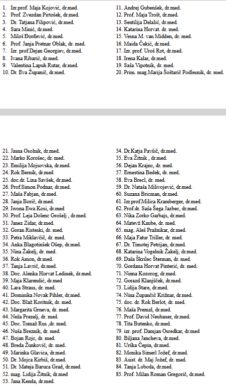 Pismo podpore srbskim študentom in zdravstvenim delavcem Združenja nevrologov Slovenije, ki ga je podpisalo 85 slovenskih nevrologov.  "Vaša prizadevanja za spoštovanje zakonov so navdih vsem, ki verjamemo v temeljne demokratične vrednote in pravno državo." #studentiublokadi