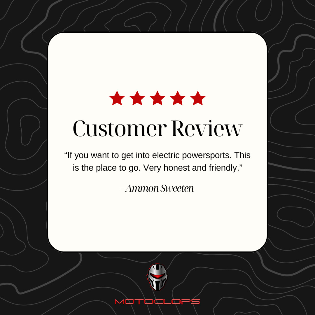 Thank you Ammon for your trust in us!🤝
-
-
-
#Motoclops #customerreview #electricbike #ebike #electricbikes #ebikelife #electricmotorcycle #ebikeshop #Surron #Talaria #Segway