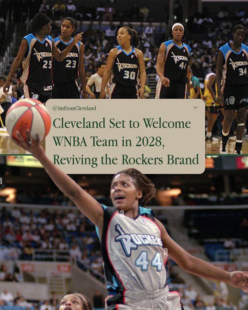 Cleveland is on the verge of a WNBA comeback! 🏀

Sources say a 90% chance the Rockers return in 2028 with a record $250M bid.

(THREAD)